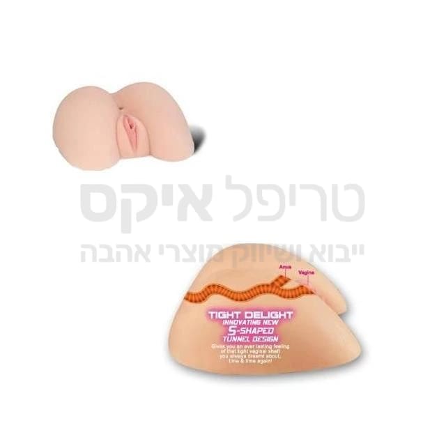 ישבן מיני קל ונוח לאחסון. בעל כניסה כפולה כמו אמיתי! עשוי סיליקון רך. תעלות לניקוי מהיר. בעל שלט עובד על 3 בטריות AAA. לתחושה רטובה וטבעית מומלץ להשתמש בג'ל החדרה על בסיס מים.